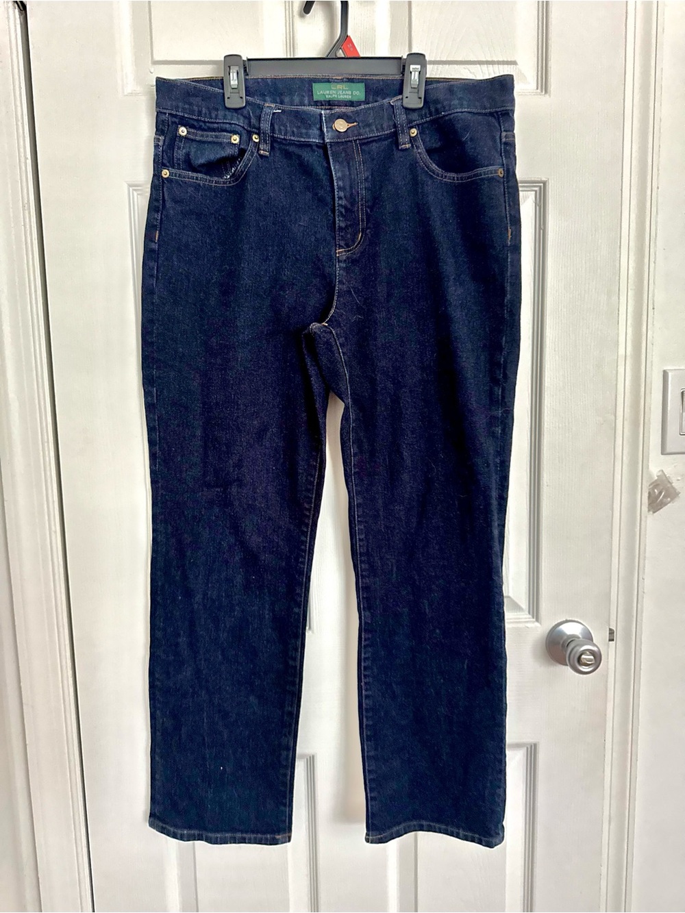 Lauren Ralph Lauren Women's Dark Blue Straight-Leg Jeans